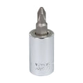 Gray Tools TP2 Standard Socket Driver Bit, 3/8 in Drive, #2, 3/4 in L Bit