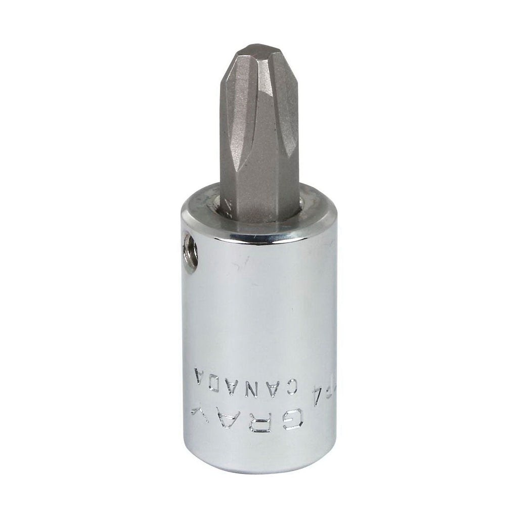 Gray Tools TP4 Standard Socket Driver Bit, 3/8 in Drive, #4, 3/4 in L Bit