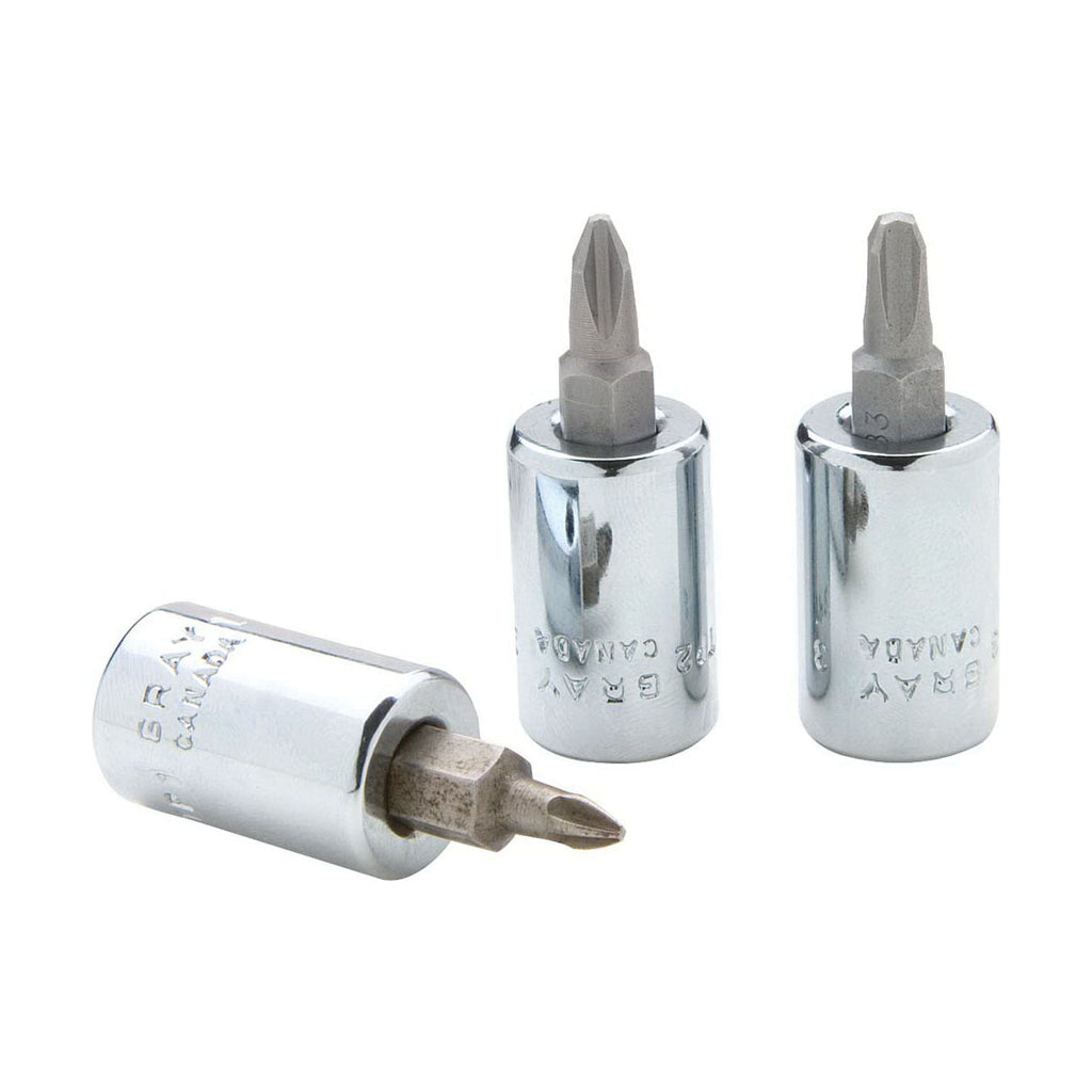 Gray Tools TP4 Standard Socket Driver Bit, 3/8 in Drive, #4, 3/4 in L Bit