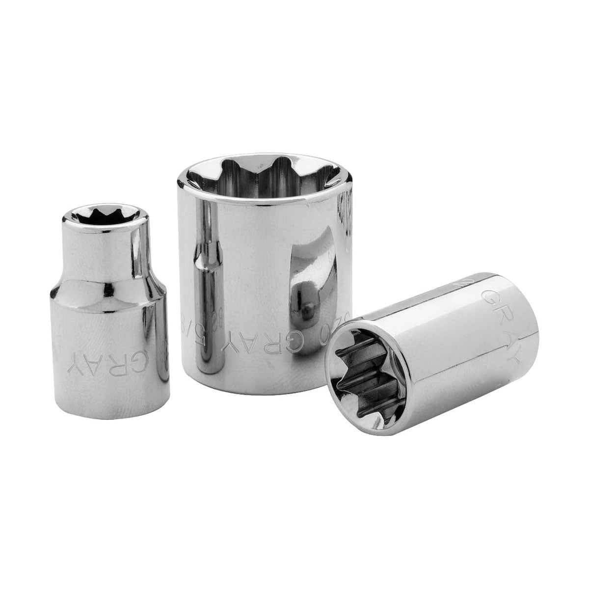 Gray Tools TS14 Standard Socket, Imperial, 3/8 in, 7/16 in Double Square Socket, 8 Points