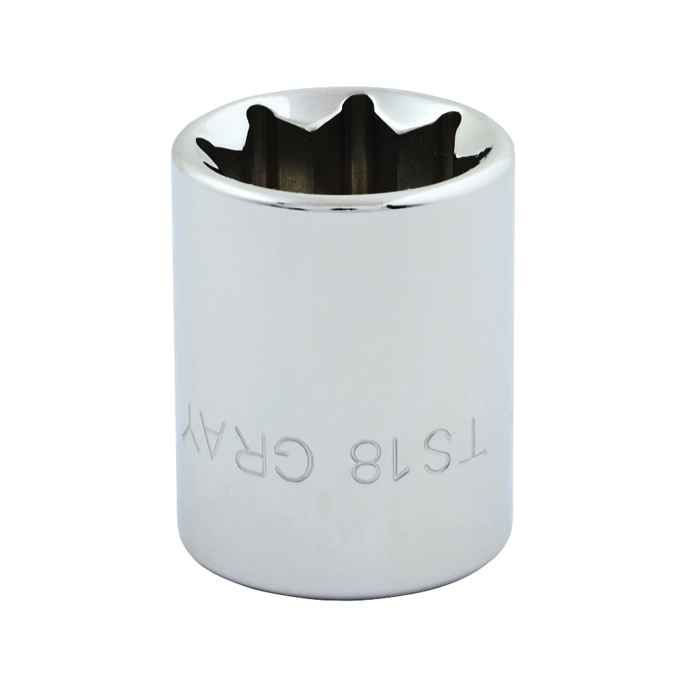 Gray Tools TS18 Standard Socket, Imperial, 3/8 in, 9/16 in Double Square Socket, 8 Points