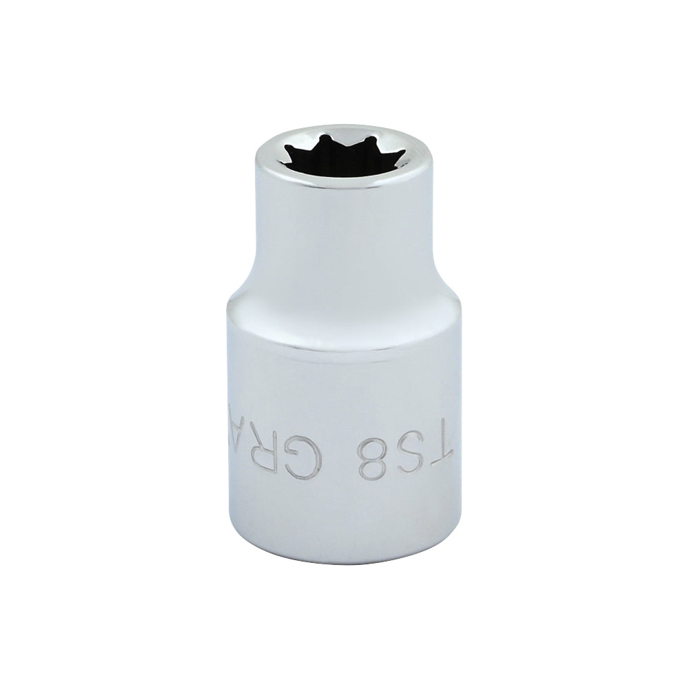 Gray Tools TS8 Standard Socket, Imperial, 3/8 in, 1/4 in Double Square Socket, 8 Points