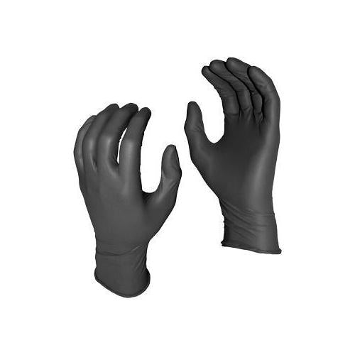 Grease Monkey™ 5554PF-L Disposable Gloves, L, Nitrile, Black, 9-1/2 in L, Non-Powdered, 5 mil THK, Ambidextrous Hand