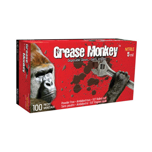 Grease Monkey™ 5554PF-S Sustainable Disposable Gloves, S, Nitrile, Black, Powder-Free, 5 mil THK