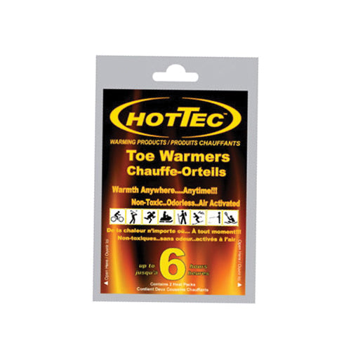 HOTTEC® 1070601-HT Adhesive Toe Warmer, For Use With Shoes or Boots with Restricted Air-Flow, 6 hr, Charcoal Pouch with Adhesive, White