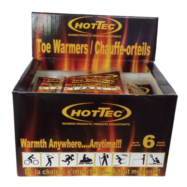 HOTTEC® 1070601-HT Adhesive Toe Warmer, For Use With Shoes or Boots with Restricted Air-Flow, 6 hr, Charcoal Pouch with Adhesive, White