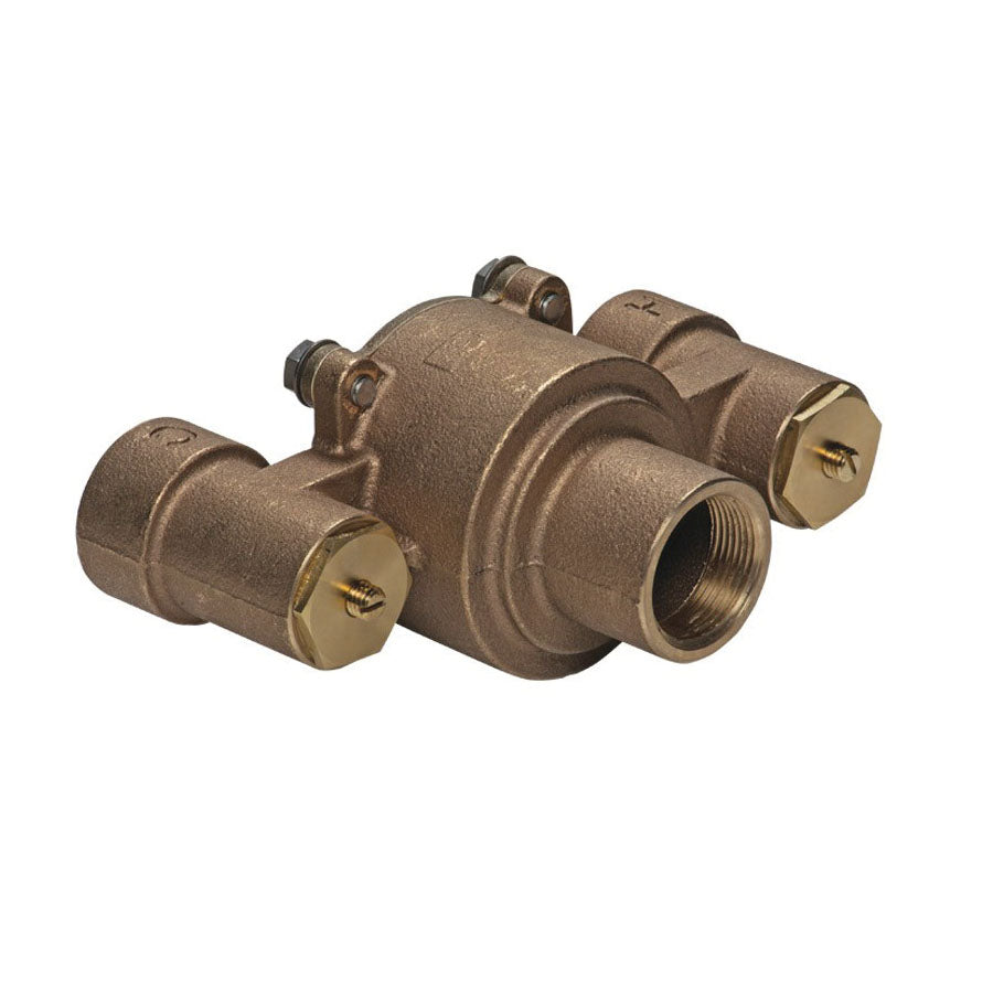 Haws® AXION® 9201E Emergency Tempering Thermostatic Mixing Valve, 1/4 in Nominal, FNPT End Style, 125 psi Pressure, 1 to 31 gpm Flow, Brass Body