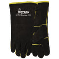 Heat Wave® 2756 Pipeliner Gloves, Universal, Split Cowhide, Black, Cotton Fleece Lining, Gauntlet Cuff