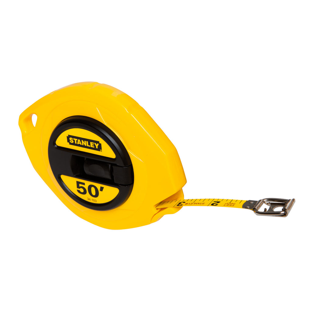 Stanley® 34-103 Long Tape Rule, 50 ft L x 3/8 in W Blade, Polymer Coated Steel Blade