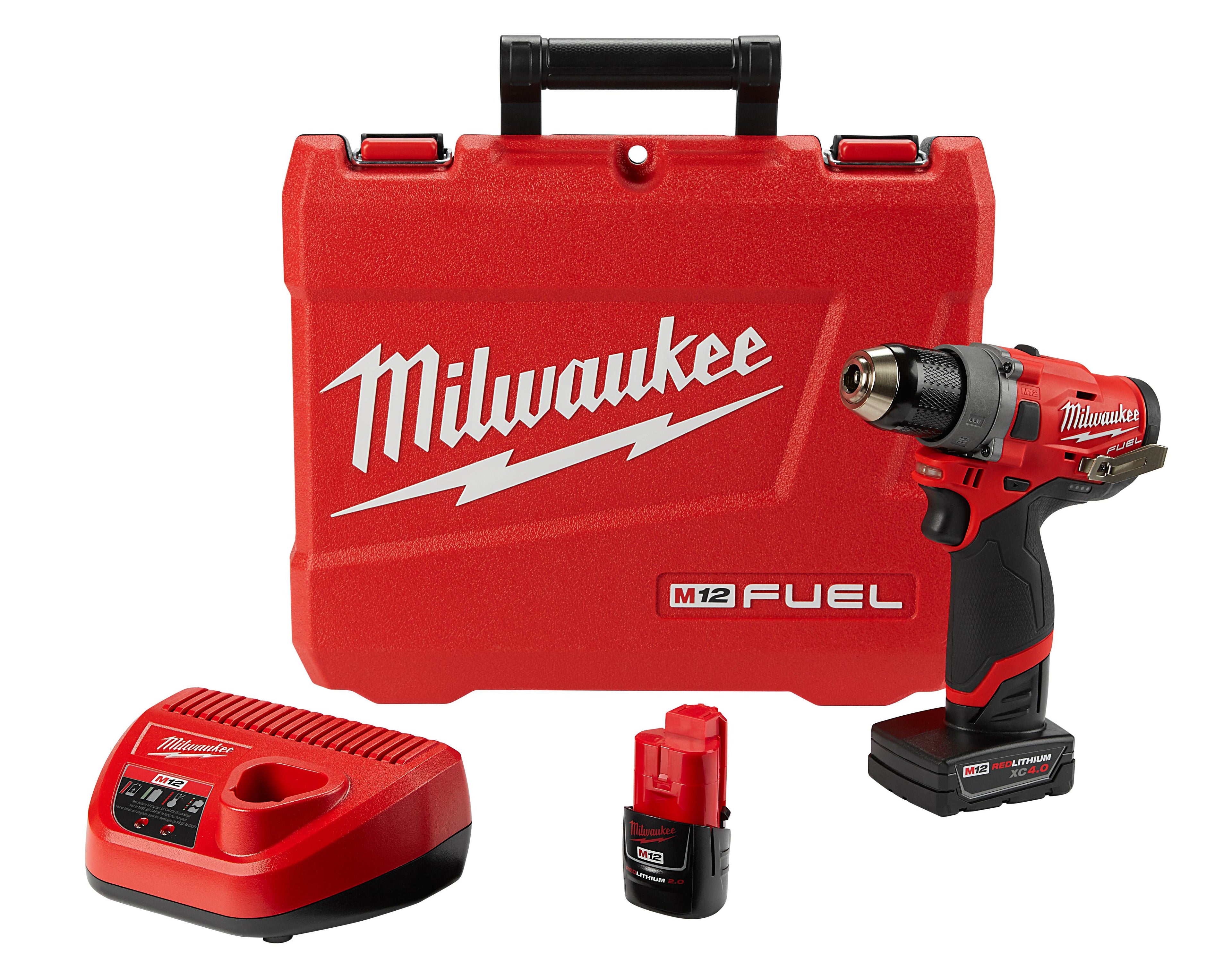 Milwaukee® M12™ FUEL™ 2503-22 Cordless Drill/Driver Kit, 1/2 in Chuck, 12 V AC, 1700 rpm No-Load, 6.6 in OAL, Li-Ion Battery