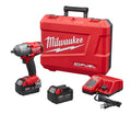 Milwaukee® M18™ FUEL™ 2861-22 Mid Torque Cordless Impact Wrench Kit, 1/2 in Square Drive, 3000 bpm, 600 ft-lb Torque, 18 VDC, 6.77 in OAL