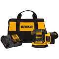 DeWALT® DCW210P1 20V MAX Random Orbit Cordless Sander Kit, 5 in Dia Wheel, 20 V AC, 8000 to 12000 opm, Li-Ion Battery, Black/Yellow