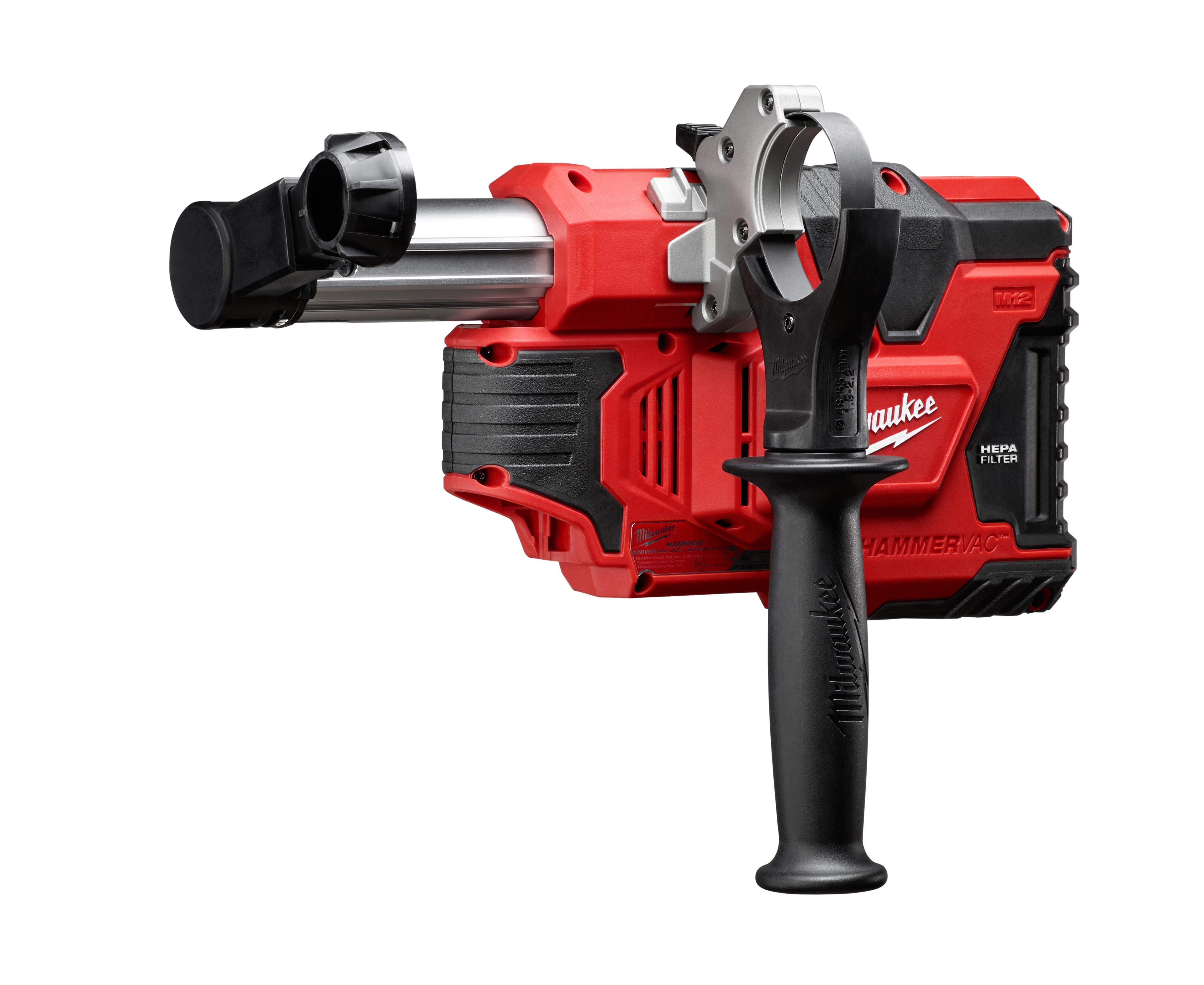 Milwaukee® M12™ 2306-20 Universal Dust Extractor, For Use With SDS Max® Rotary Hammers, 12 V Voltage, Lithium-Ion Battery, Metal/Plastic/Rubber Overmold