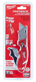 Milwaukee® Fastback™ 48-22-1903 Flip Utility Knife With Blade Storage, Metal Blade, 6-3/4 in OAL