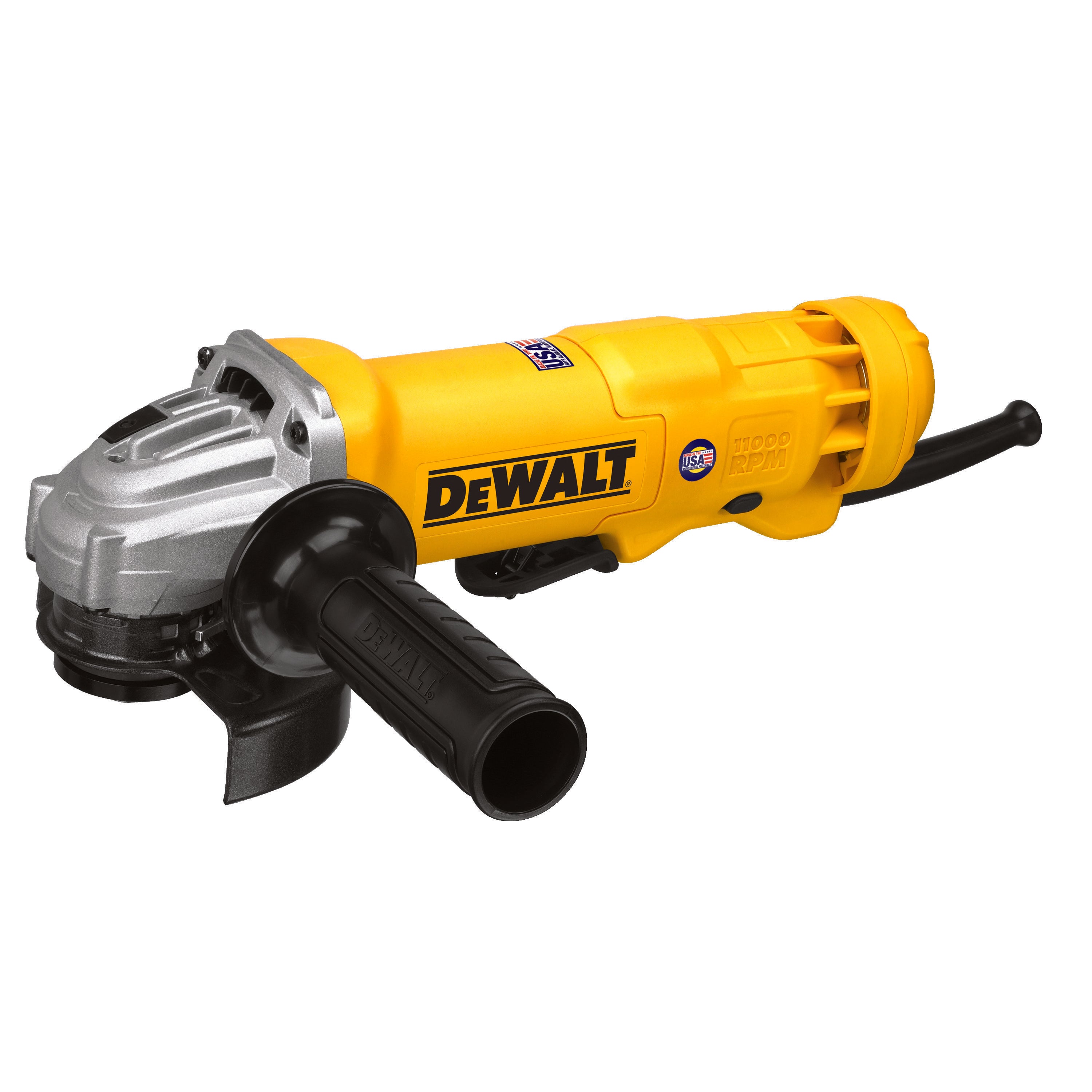DeWALT® DWE402 Small Angle Grinder, 4-1/2 in Dia Wheel, 5/8-11 Arbor/Shank, 120 V AC, For Wheel: Quick-Change™, Yellow, Yes, Lock-On Paddle Switch