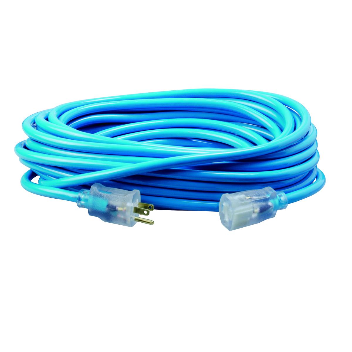 Southwire® 2578SW000H Heavy Duty High Visibility Extension Cord With Power Light Indicator, 125 V, 15 A, 1875 W, 100 ft L Cord, 3 Conductors
