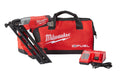 Milwaukee® M18™ FUEL™ 2743-21CT Cordless Finish Nailer Kit, 1-1/4 to 2-1/2 in Fastener, 110 Nails Magazine, 11-29/32 in OAL, Battery