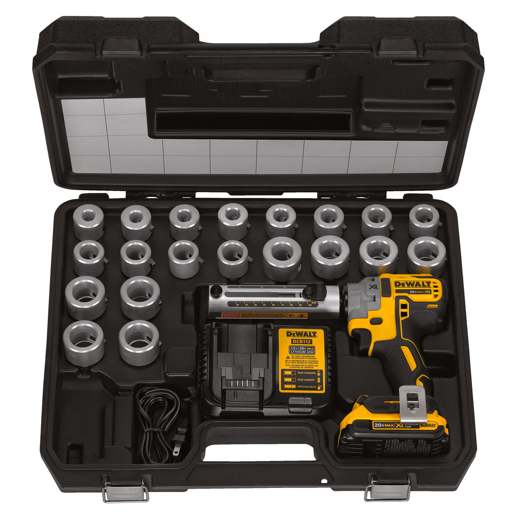 DeWALT® DCE151TD1 Cordless Cable Stripper Kit, 6 AWG to 750 kcmil Copper/Aluminum Cutting, 20 V DC, 2 Ah Li-Ion Battery
