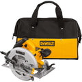 DeWALT® DWE575SB Lightweight Next Generation Circular Saw Kit, 7-1/4 in Dia Blade, 5/8 in Arbor/Shank, 1-7/8 in at 45 deg, 2-9/16 in 90 deg Cutting, Right Blade Side