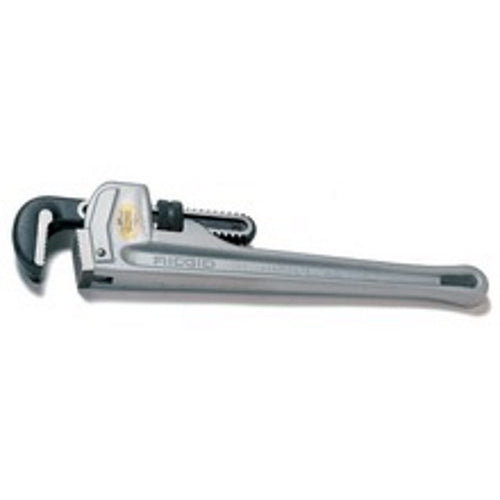 RIDGID® 31095 Straight Pipe Wrench, 2 in Pipe, 14 in OAL, Floating Forged Hook Jaw, Aluminum Handle, Knurled Nut Adjustment