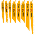 DeWALT® DWAFV48SET General Purpose Tapered Back Reciprocating Saw Blade Set, 6 in, 8 in, 9 in L x 3/4 in, 1 in W, Bi-Metal Body