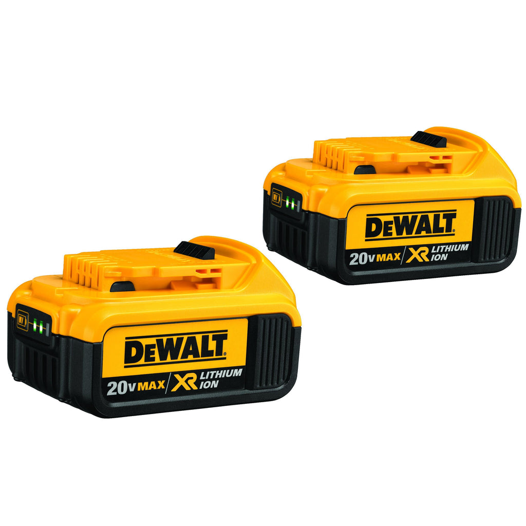 DeWALT® 20V MAX* MATRIX™ XR™ DCB204-2 2-Piece High Capacity Premium Slide, 4 Ah Li-Ion Battery, 20 V DC Charge, For Use With DeWALT® 20 V MAX Li-Ion Chargers and Power TMAX