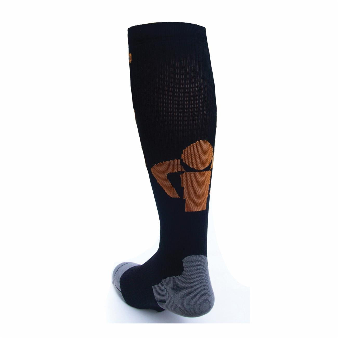 Impacto® NRGSOCKXL Industrial Compression Energy Socks, Men's, XL, Black, 75% Nylon/13% Spandex®/12% Polyester Fiber