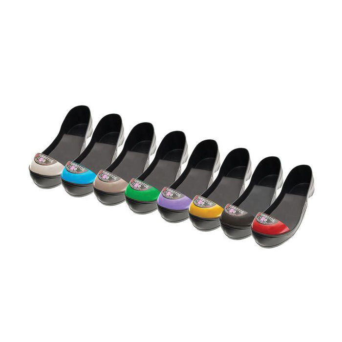 Impacto® TURBOTOE® TTCSAM Toe Cap, Unisex, M, SZ 8 to 9 Men's, SZ 10 to 11 Women's, PVC/Steel, Black/Yellow, 75 lb Impact Strength