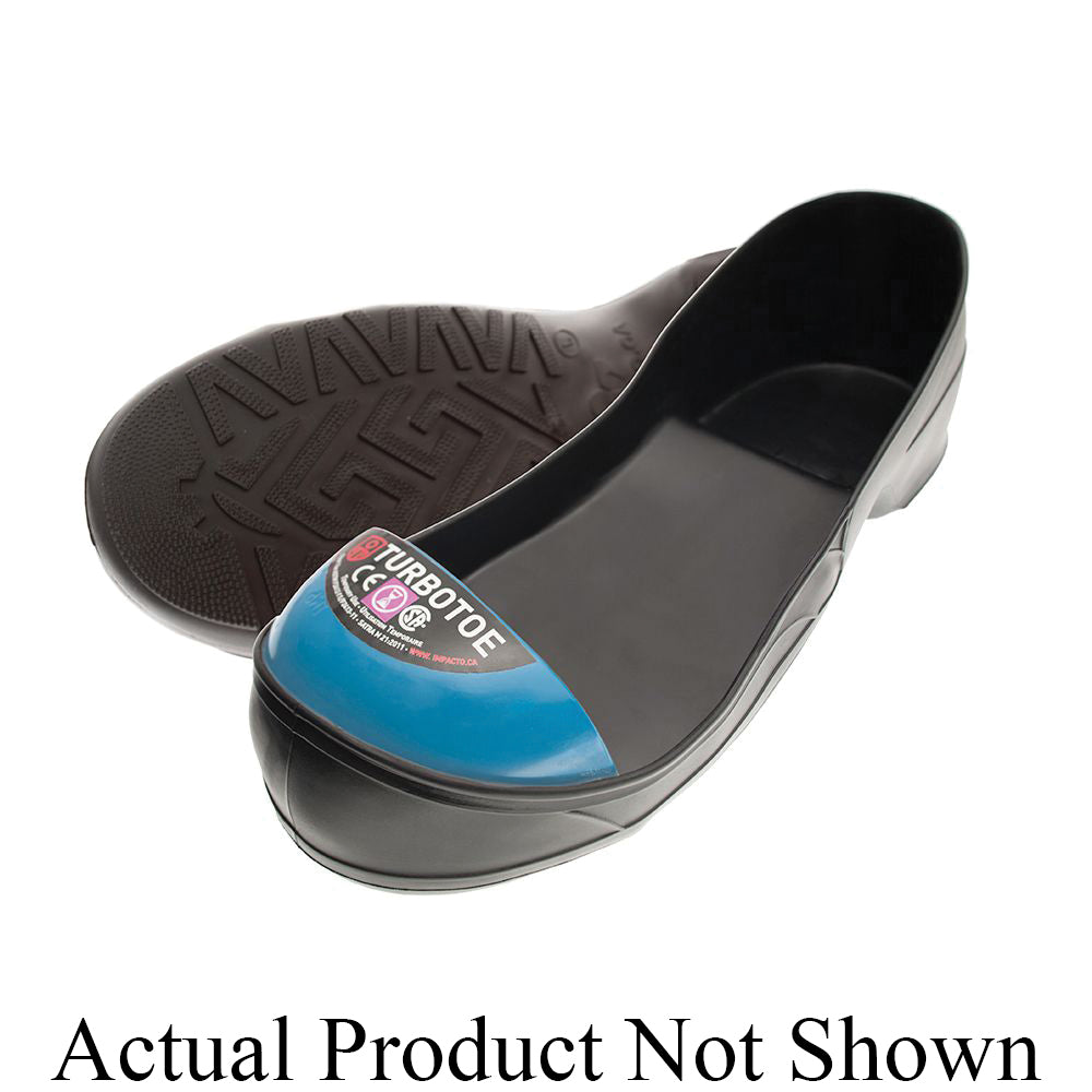 Impacto® TURBOTOE® TTCSAL Toe Cap, Unisex, L, SZ 10 to 11 Men's, SZ 12 to 13 Women's, PVC/Steel, Black/Red, 75 lb Impact Strength