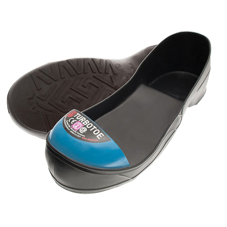 Impacto® TURBOTOE® TTCSAXL Toe Cap, Men's, XL, SZ 12 to 13 Men's, PVC/Steel, Black/Blue, 75 lb Impact Strength