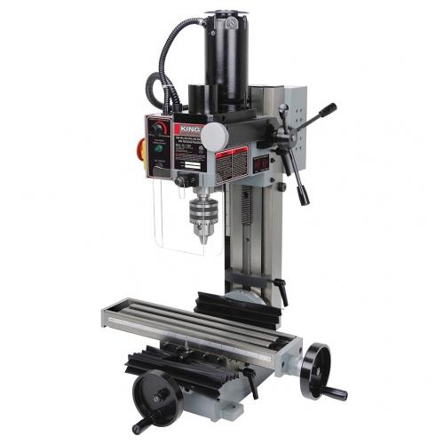 King Industrial KC-15VS Mini Drilling Machine, 3/4 hp, 120 V AC, 3-5/8 x 15-3/4 in Table, 8-1/2 in Longitudinal Travel, Variable Speed Control, R8 Spindle