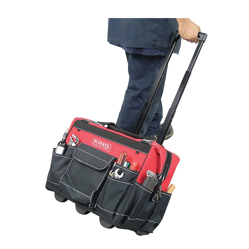 King Industrial KC-18RTB Rolling Tote Tool Bag, 600 Denier