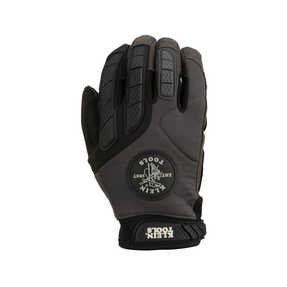 Klein® Journeyman™ Armortex® 40215 Breathable Grip Gloves, L, Synthetic Leather Palm, TPR, Black, Elastic Wrist Cuff, Foam/Tricot Lining