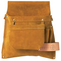 Klein® 42246 3-Pocket Combination Nail/Screw and Tool Pouch, Leather, Brown