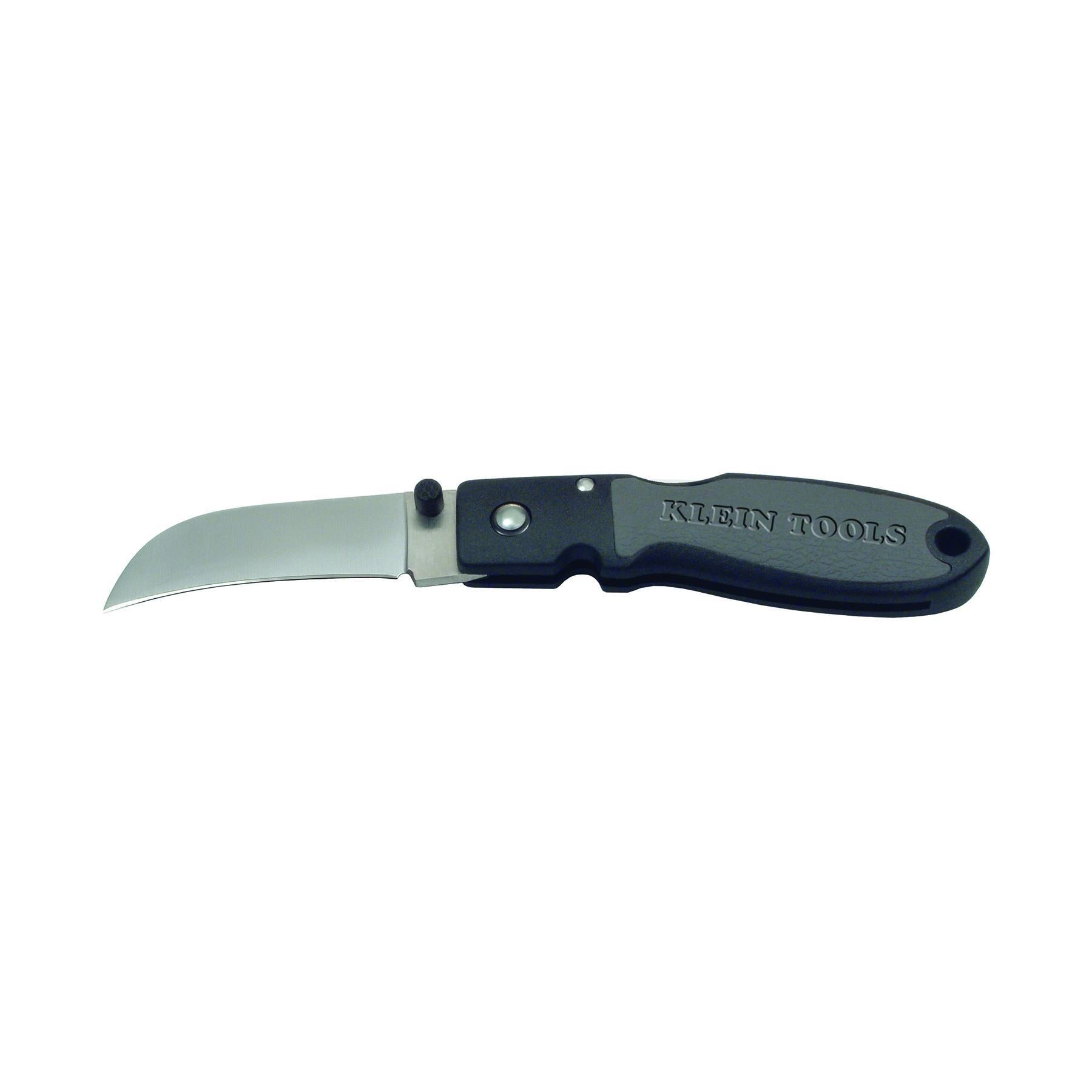 Klein® 44004 1-Blade Compact Lightweight Pocket Knife, AUS8 Stainless Steel Sheepfoot Blade, 2-1/2 in L Blade, Lock Back Opening