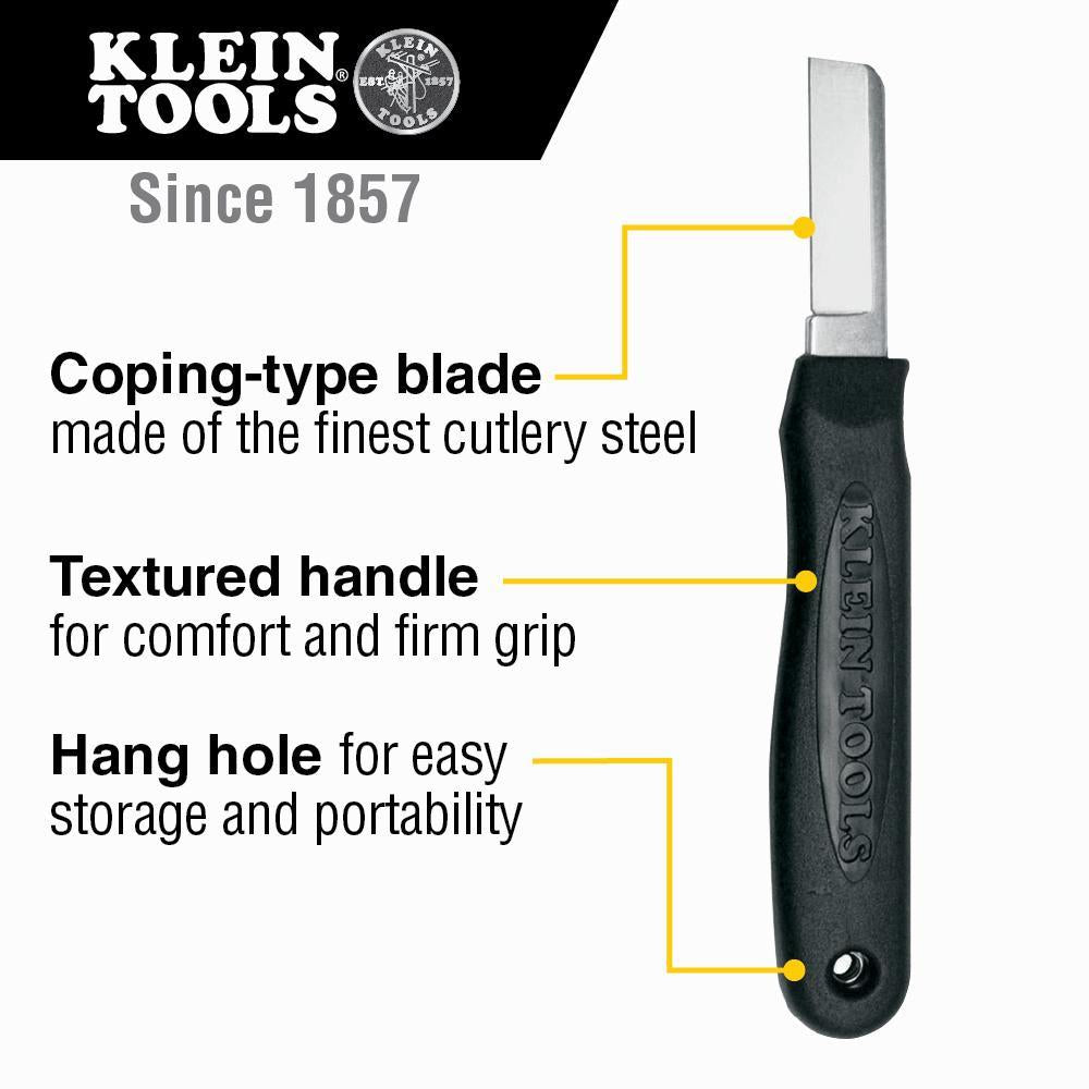 Klein® 44200 Special Purpose Cable Splicer Knife, Coping Type Short Blade, Steel Blade, 1 Blades Included, 6-1/4 in OAL