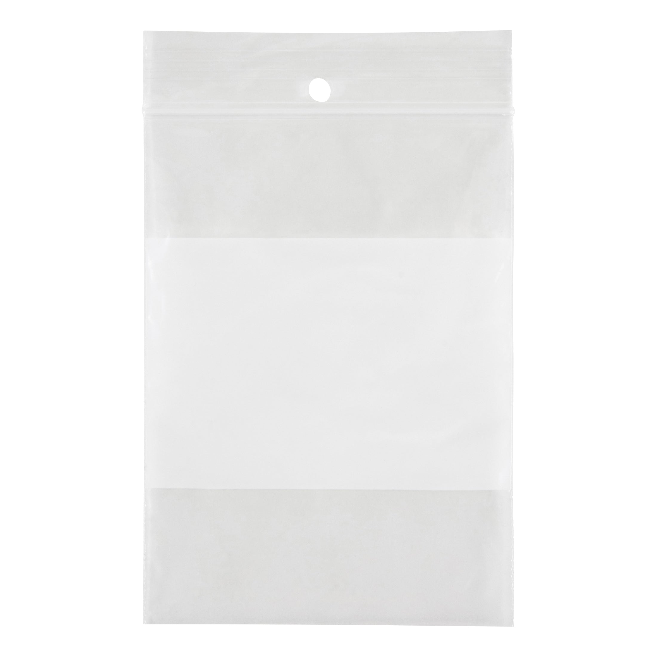 Kleton PF916 White Block Reclosable Bag, 4 in L x 3 in W x 2 mil THK, Polythene, Zipper Closure
