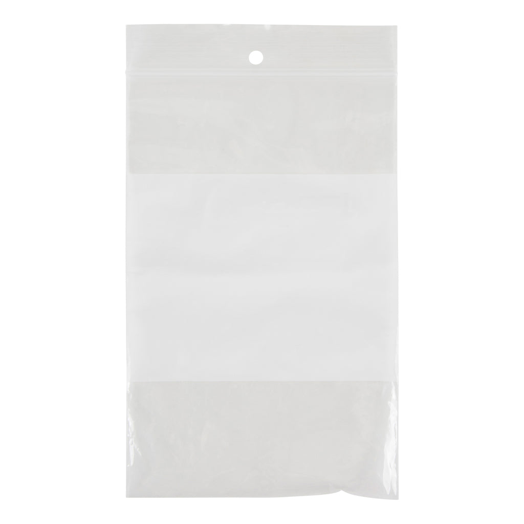 Kleton PF926 White Block Reclosable Bag, 6 in L x 4 in W x 2 mil THK, Polythene, Zipper Closure