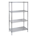 Kleton RL907 Heavy Duty Starter Kit Wire Shelving, 63 in H x 30 in W x 14 in D, 4 Shelves, 800 lb Shelf