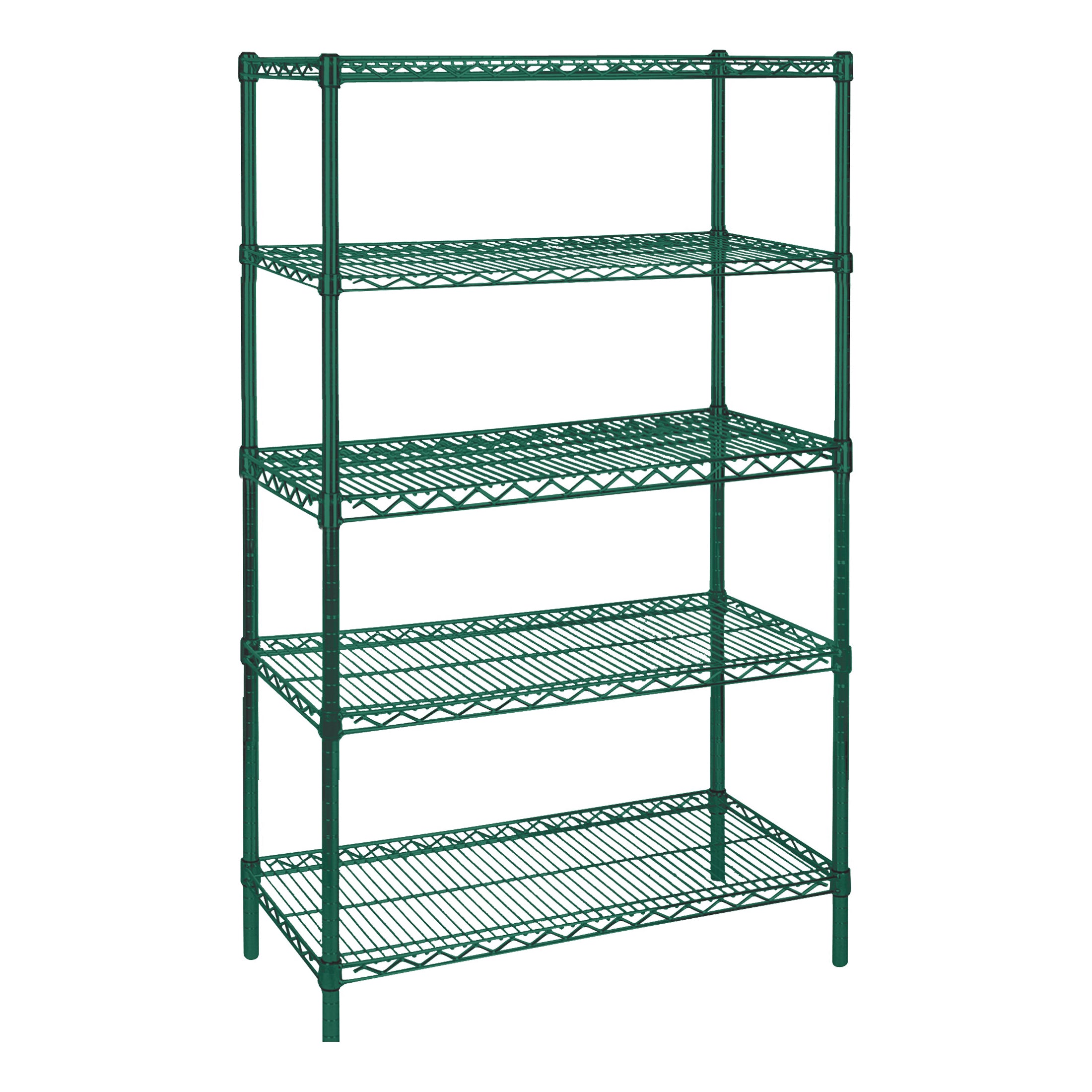 Kleton RL674 Heavy Duty Starter Kit Wire Shelving, 74 in H x 60 in W x 24 in D, 5 Shelves, 600 lb Shelf
