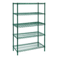 Kleton RN107 Heavy Duty Starter Kit Wire Shelving, 74 in H x 60 in W x 14 in D, 5 Shelves, 600 lb Shelf
