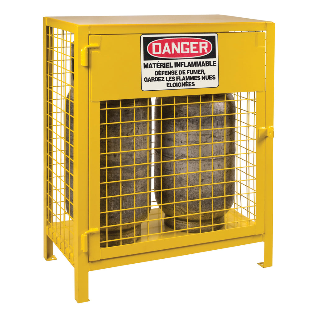 Kleton SEB837 2-Cylinder Liquid Propane Gas Cylinder Cabinet, 17 in L x 30 in W x 37 in H, Steel, Yellow
