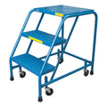 Kleton VC132 Perforated Rolling Step Stand, 300 lb Load, Steel, 3 Steps, 28 in H Top Step