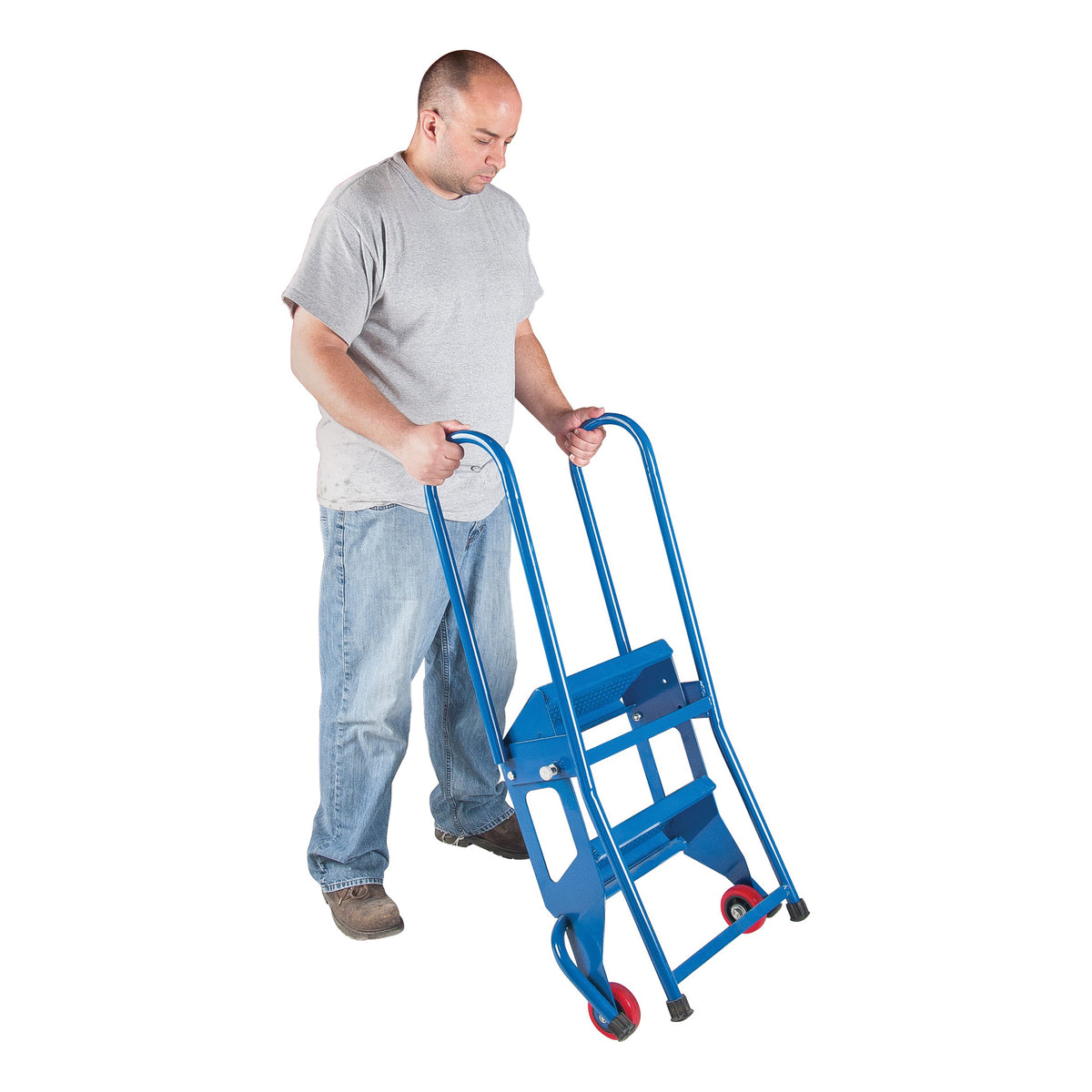 Kleton Step Kleton VC436 Portable Perforated Step Folding Ladder, 350 lb Load, 20 ...