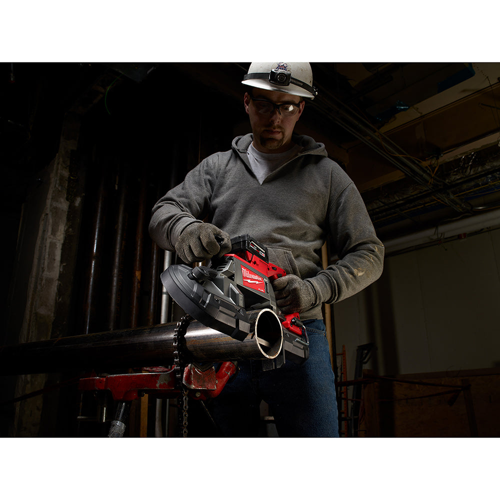Milwaukee® M18™ FUEL™ 2729-20 Cordless Band Saw, 5 in Cutting, 44.875 in L x 0.5 in W x 0.02 in THK Blade, 18 V DC, 4 Ah Li-Ion Battery