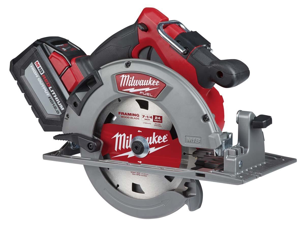 Milwaukee® 2732-21HD M18™ FUEL™ Depth Adjustment Electric Cordless Circular Saw Kit, 7-1/4 in Dia Blade, 5/8 in Arbor/Shank, 18 V, 2-1/2 in D Cutting, Li-Ion Battery, Right Blade Side