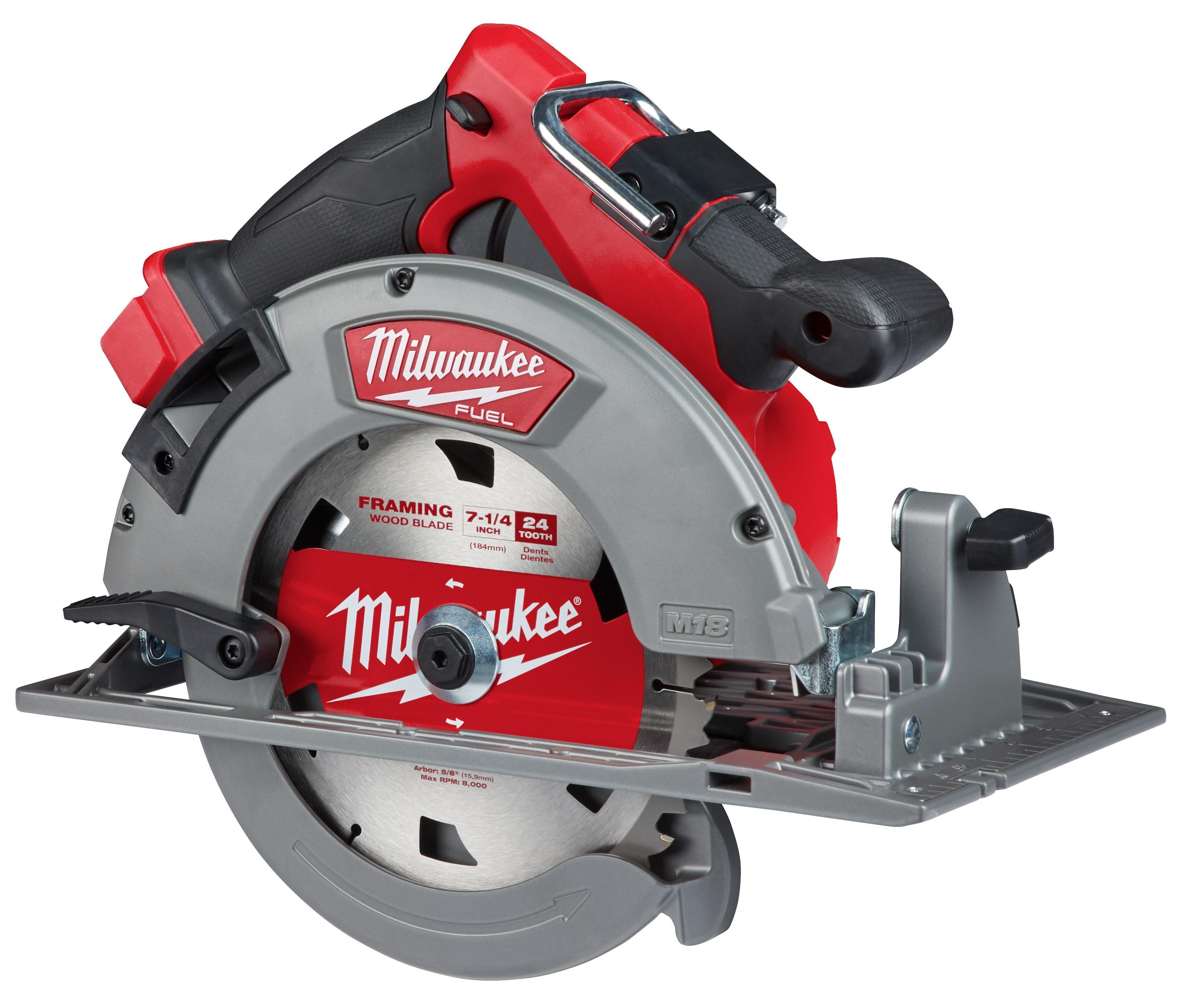 Milwaukee® M18 FUEL™ 2732-20 Cordless Circular Saw, 7-1/4 in Blade, 5/8 in Arbor/Shank, 18 V DC, 2-1/2 in, 1-7/8 in D Cutting, Li-Ion Battery, Right Blade Side