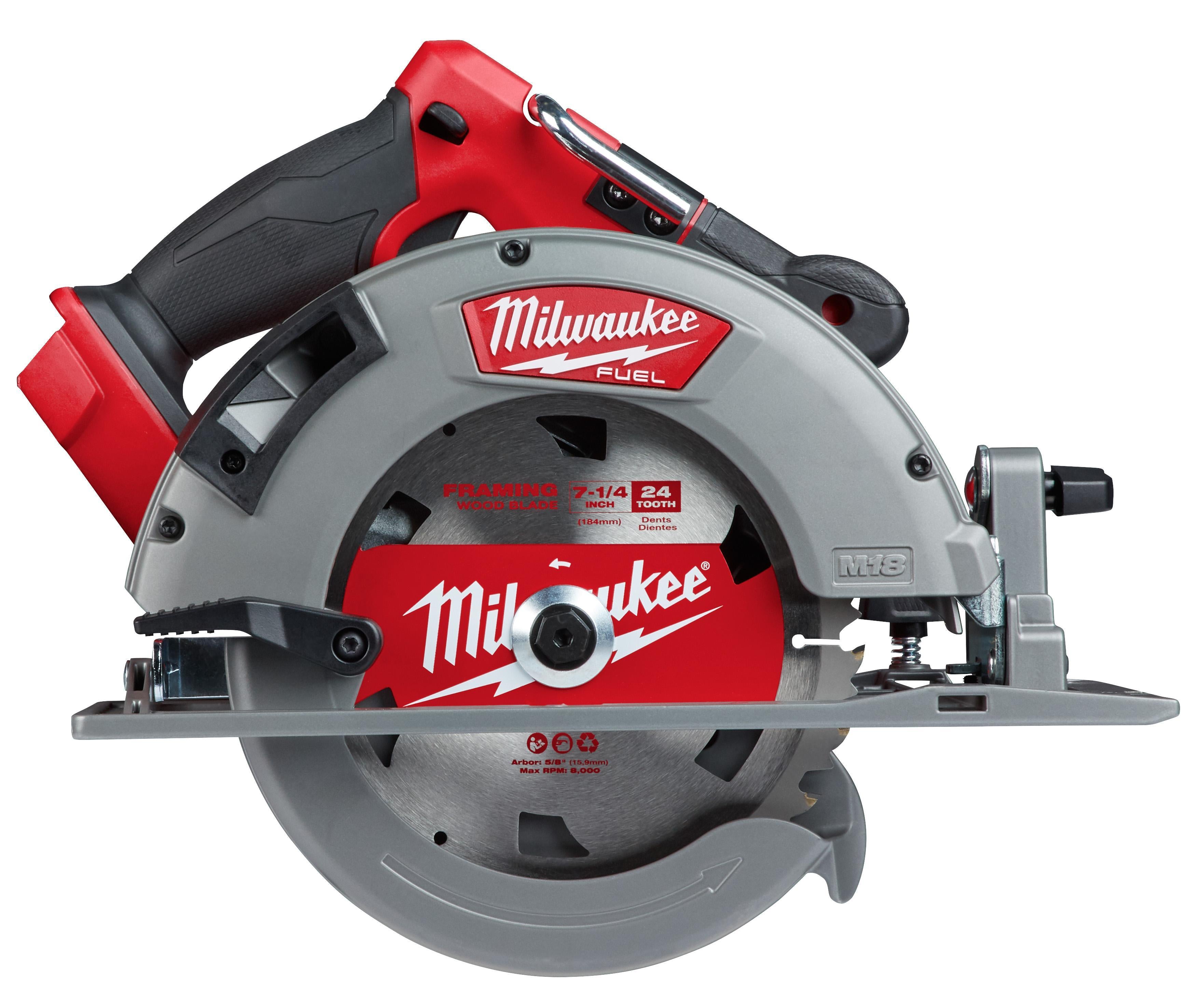 Milwaukee® M18 FUEL™ 2732-20 Cordless Circular Saw, 7-1/4 in Blade, 5/8 in Arbor/Shank, 18 V DC, 2-1/2 in, 1-7/8 in D Cutting, Li-Ion Battery, Right Blade Side