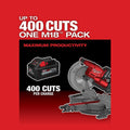 Milwaukee® 2734-20 Cordless Sliding Miter Saw, 10 in Dia Blade, 5/8 in Arbor/Shank, 2 x 12 in Cross Cut at 90 deg Cutting, 50 to 60 deg Miter, 48 deg Bevel