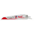 Milwaukee® SAWZALL® AX™ 48-00-5021 Demolition Tapered Back Reciprocating Saw Blade, 6 in L x 1 in W, 5 TPI, Bi-Metal Body, Universal/Toothed Edge Tang